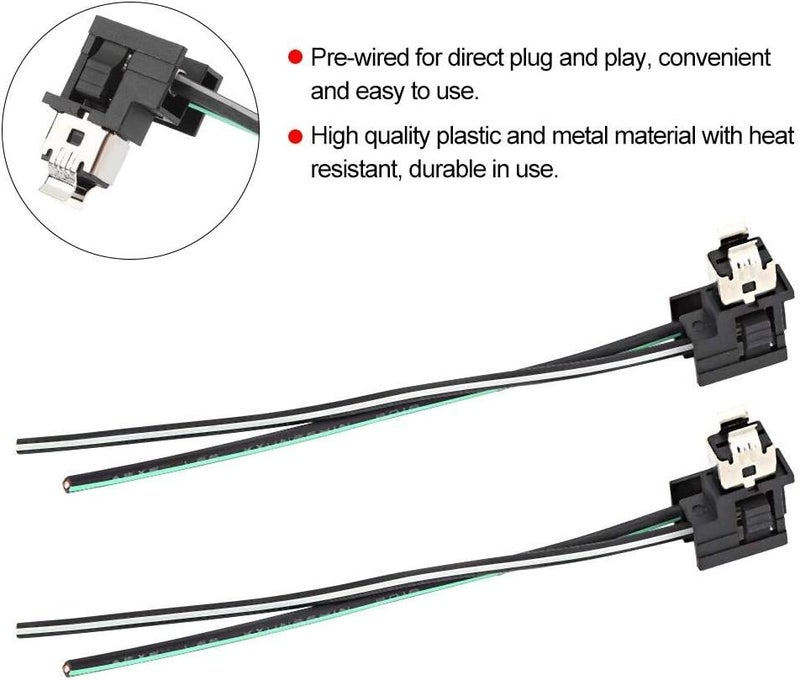 klarako Headlight Socket Harness,2Pcs Headlight Lamp Plug Line Bulb Socket Wiring Harness Connector Plug Adapter For H1 Bulb - Image 3