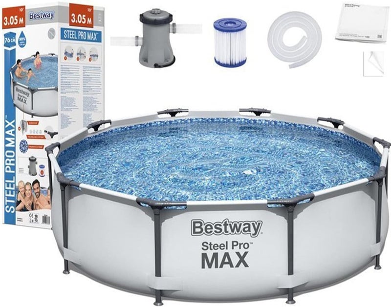 Bestway Steel Pro Frame Pool Set with Filter Pump, 305 cm x 76 cm Size, Blue - Image 4
