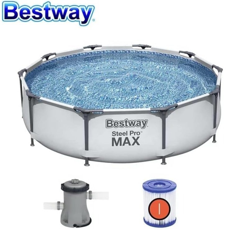 Bestway Steel Pro Frame Pool Set with Filter Pump, 305 cm x 76 cm Size, Blue - Image 3