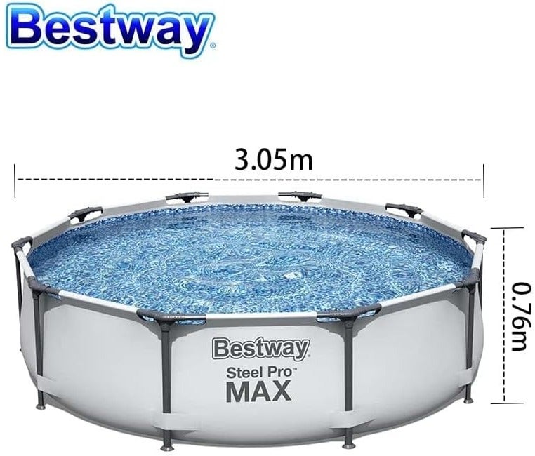 Bestway Steel Pro Frame Pool Set with Filter Pump, 305 cm x 76 cm Size, Blue - Image 2