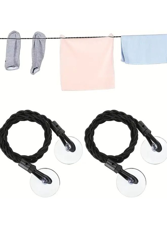 المنشر الأبيض المحمول القابل للسحب مع خطاطيف وأكواب شفط لغسيل الملابس أثناء السفر - Image 2