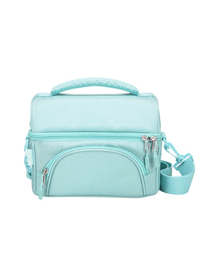 Bentgo Deluxe Lunch Bag - Durable and Insulated Lunch Tote with Zippered Outer Pocket, Internal Mesh Pocket, Padded & Adjustable Straps, & 2-Way Zippers - Fits Most Lunch Boxes (Coastal Aqua) - Image 1