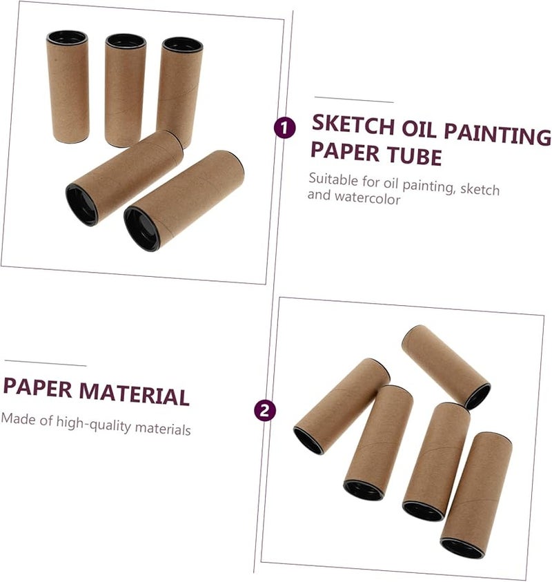 GANAZONO 5 حزمة من الأنابيب الورقية السميكة المستديرة لتخزين الملصقات والمشاريع الفنية واللوحات - Image 4