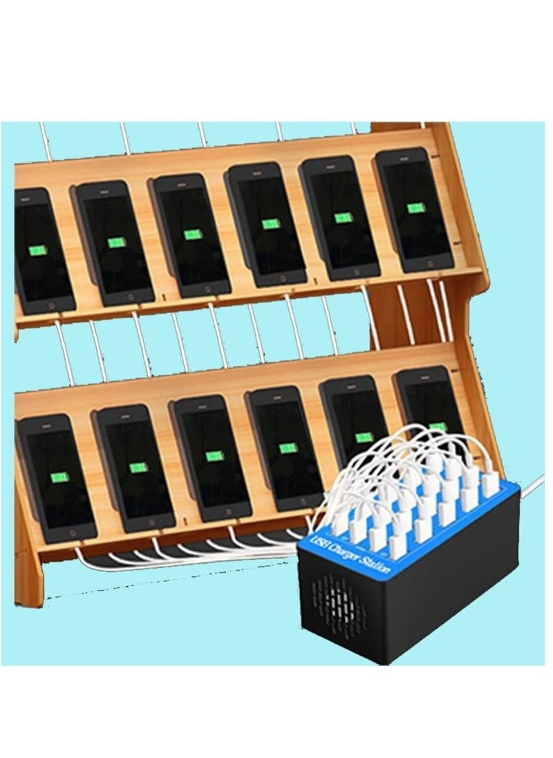ELTRAZONE 20-Port Multi Ports USB Charger, 80W Multi-USB Charging Station, Multi-Port USB Charger with Smart Detection to charge smartphones Orange  - Image 5