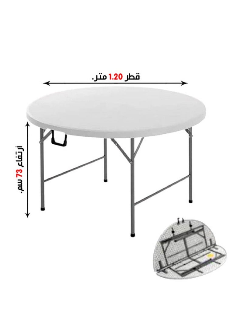 Generic Portable Folding Plastic Round Table 120x73cm  - Image 1