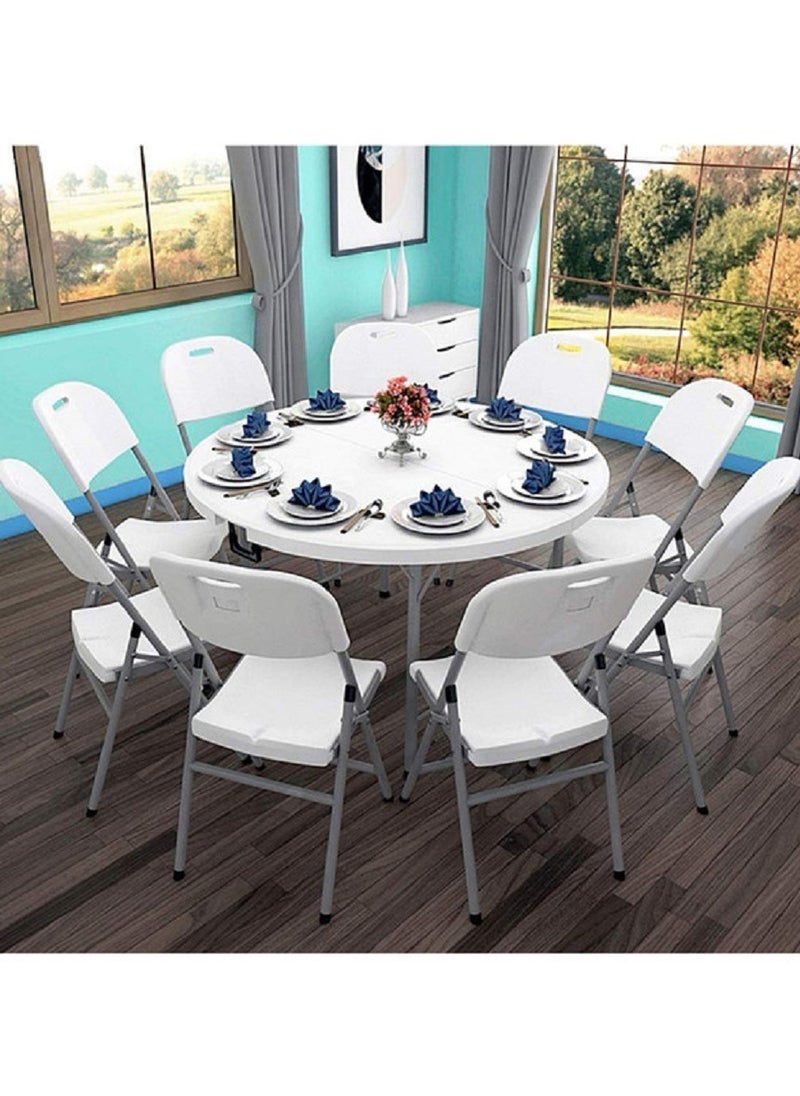 Generic Portable Folding Plastic Round Table 120x73cm  - Image 2