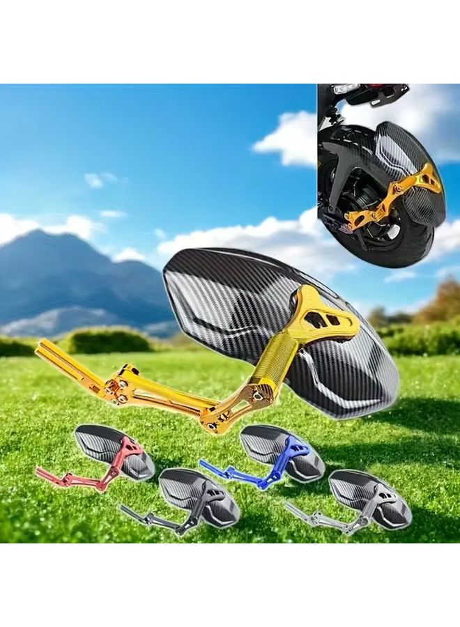 Black Aluminum Alloy Adjustable Rear Wheel Mudguards Universal Fit for Motorcycles Electric Vehicles Superbike Modification Accessories Vehicle Protection Durable High Quality Material - Image 1