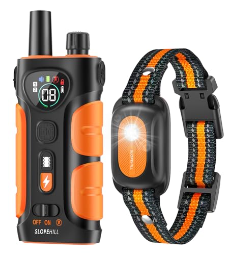 SLOPEHILL Dog Shock Collar,4200FT Dog Training Collar with Remote,IPX8 Waterproof E-Collar with Beep,Vibration,Shock,Flash Light,No Shock Mode,Electric Shock Collar for Small Medium Large Dog,Orange - Image 1