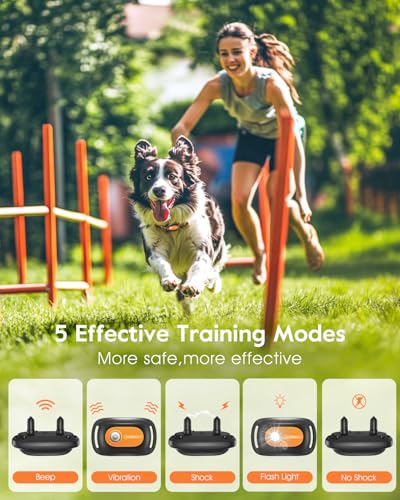 SLOPEHILL Dog Shock Collar,4200FT Dog Training Collar with Remote,IPX8 Waterproof E-Collar with Beep,Vibration,Shock,Flash Light,No Shock Mode,Electric Shock Collar for Small Medium Large Dog,Orange - Image 4