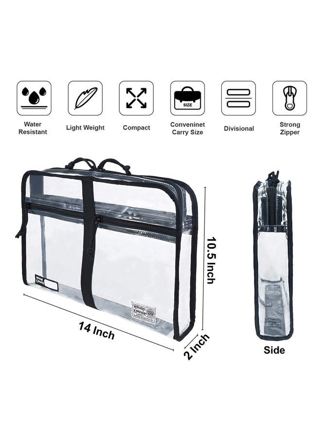 RE ROUGH ENOUGH Clear Document Bag Pouch File Folders Organizer Art Portfolio Case Small for A4 Paper Notebook School Supplies for Teachers - Image 2