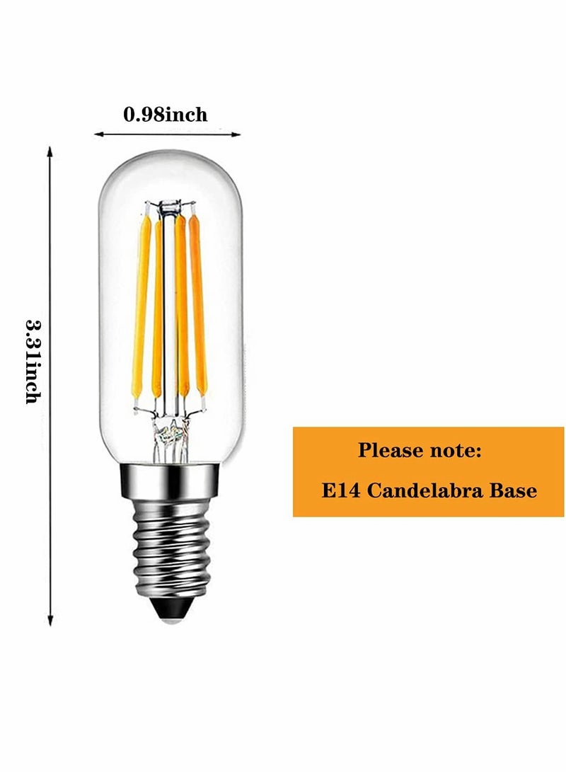 E14 LED Bulb 4W, Equivalent to 40W Candelabra Warm White 2700K T6 Clear Vintage Edison Base for Chandeliers, Ceiling Fans, and Pendants, Pack of 4 - Image 3