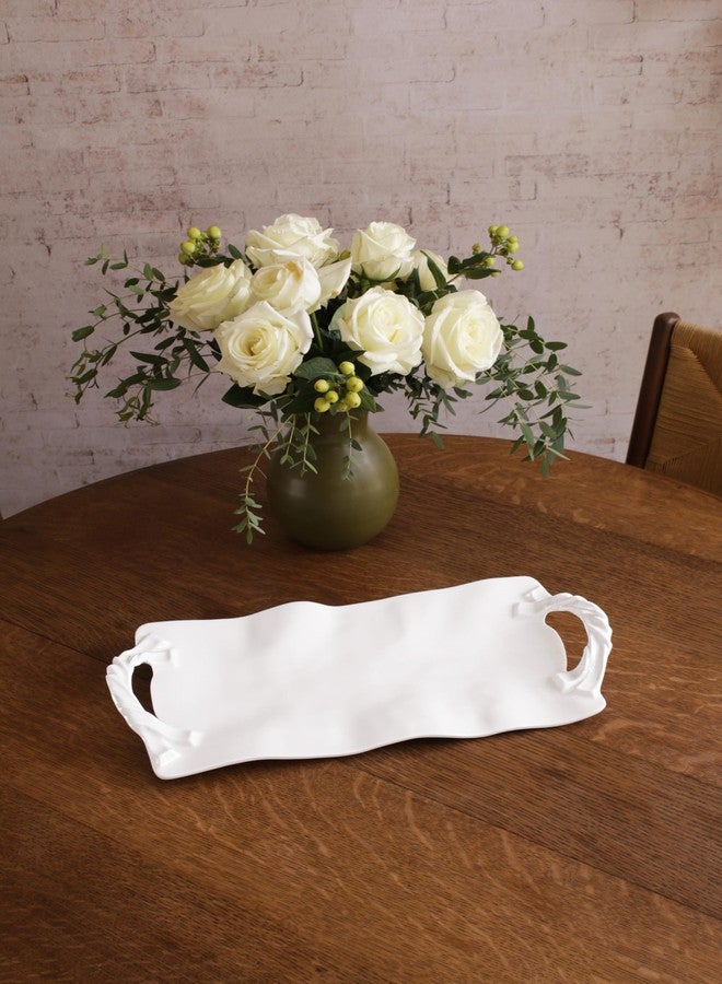 Beatriz Ball VIDA Sasha Long Rectangle Tray with Handles (White) - Image 3