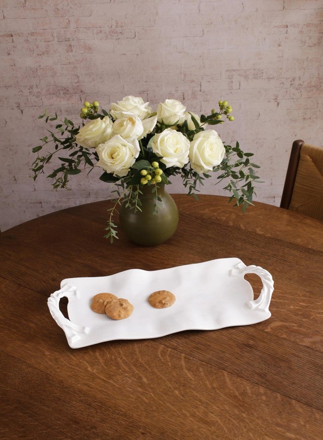 Beatriz Ball VIDA Sasha Long Rectangle Tray with Handles (White) - Image 4