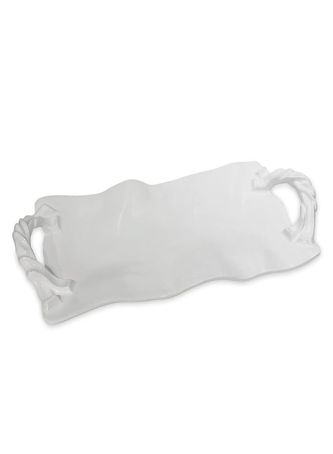 Beatriz Ball VIDA Sasha Long Rectangle Tray with Handles (White) - Image 1