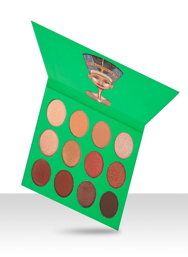 Juvia's Place لوحة جوبيا - النوبية - الذهبية، النحاسية، البنية والنيود، 12 لون، ألوان مطفية ولامعة، لوحة مكياج ملونة وعالية الصبغة، لون العين واللمعان، مضغوطة - Image 3