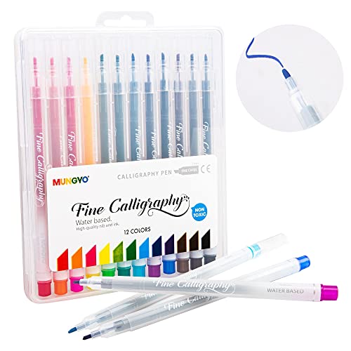 Mungyo Calligraphy pen set of 12 assorted colours - Image 1