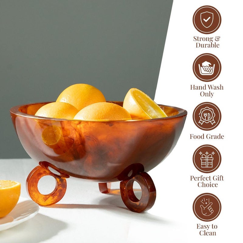 Folkulture Fruit Bowl for Kitchen Counter, 9" Resin Decorative Bowl for Fall Table Decor, Fall Centerpieces for Table, Fruit Basket for Fall Decor or Coffee Table DÃ©cor, Kitchen Counter DÃ©cor - Image 2