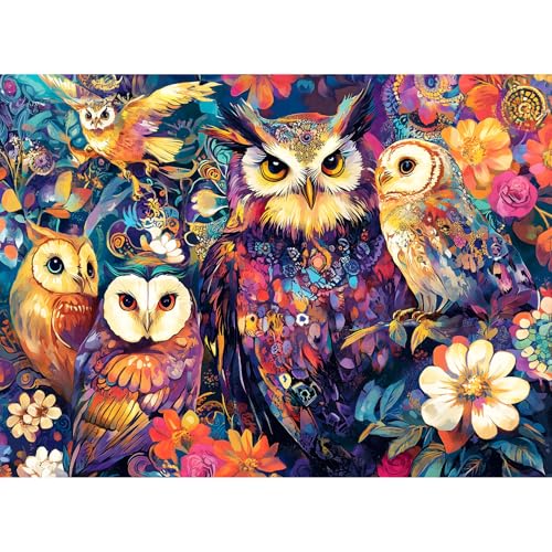 VOLUVOLU 300 Pieces Owl Puzzle for Adults Bird Puzzle 300 Pieces Recycled Cardboard Jigsaw Puzzles for Adults Family Challenging Game Home Decor Gift Toy for Teens Kids Seniors 20515 in - Image 1