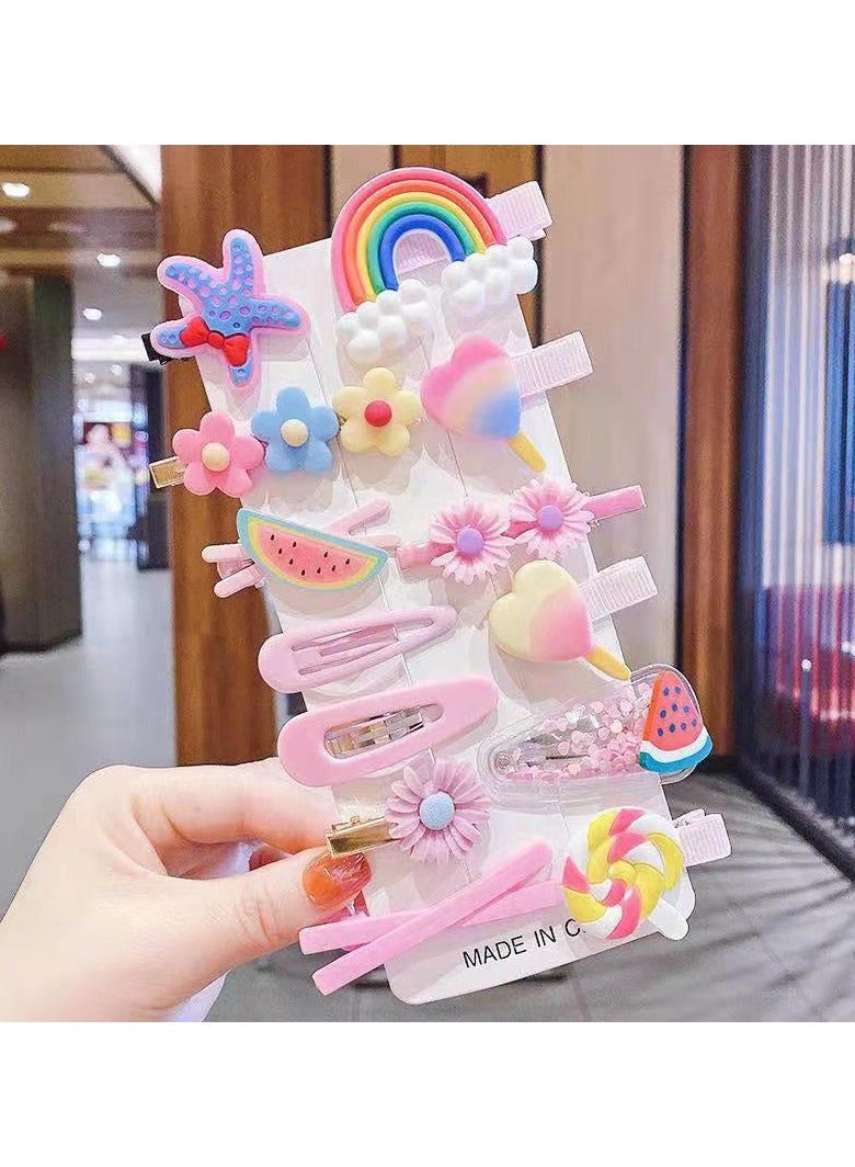 Goolsky 14pcs Flowers Fruits Decor Hair Clip Headwear, Little Girls Hair Accessories Set Gift - Image 4