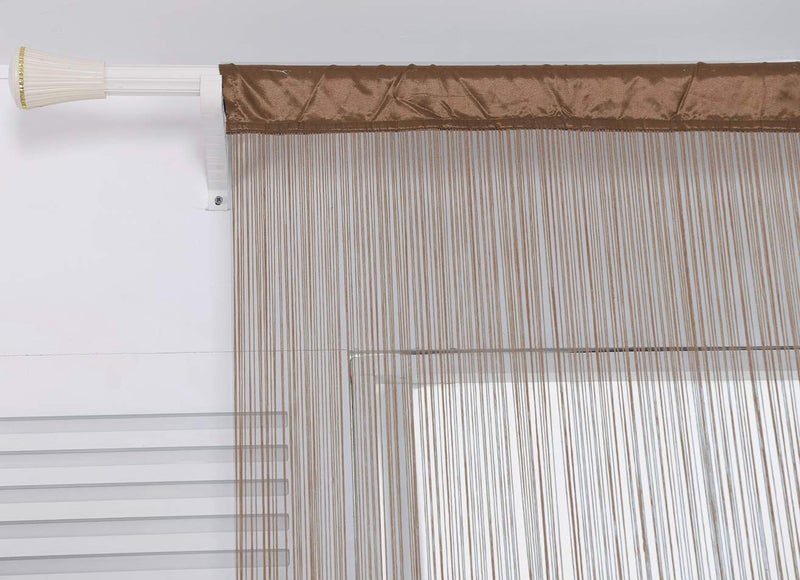 HSYLYM String Door Curtain Dense Spaghetti Fringe Closet Curtains Privacy for Doorways Windows Bedroom Closet Door Room Divider Background 110 inches Long 100x280cm/39x110in Coffee 1 Curtain Panel - Image 5