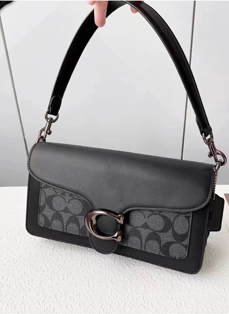coachoutlet - TABBY SHOULDER BAG & CROSSBODY BAG 26 IN SIGNATURE CANVAS-Black/Dark Grey - Image 1