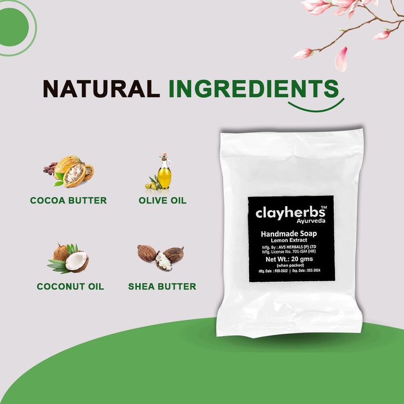 Clayherbs 20g Pack250 Hotel Travel Size Soap Bar Bulk  Mini Soap Bar Toiletries  Lemon Cleansing Soaps  Bath Amenities  Airbnb Vacation  Toiletries for Guest Bathroom - Image 2