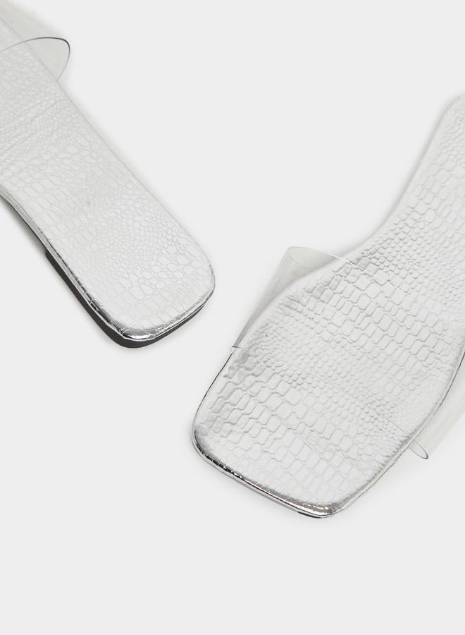 Take Two Transparent Vamp Flat Sandals - Image 3