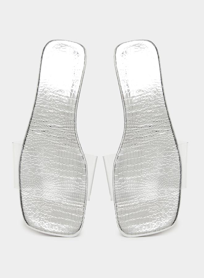 Take Two Transparent Vamp Flat Sandals - Image 5