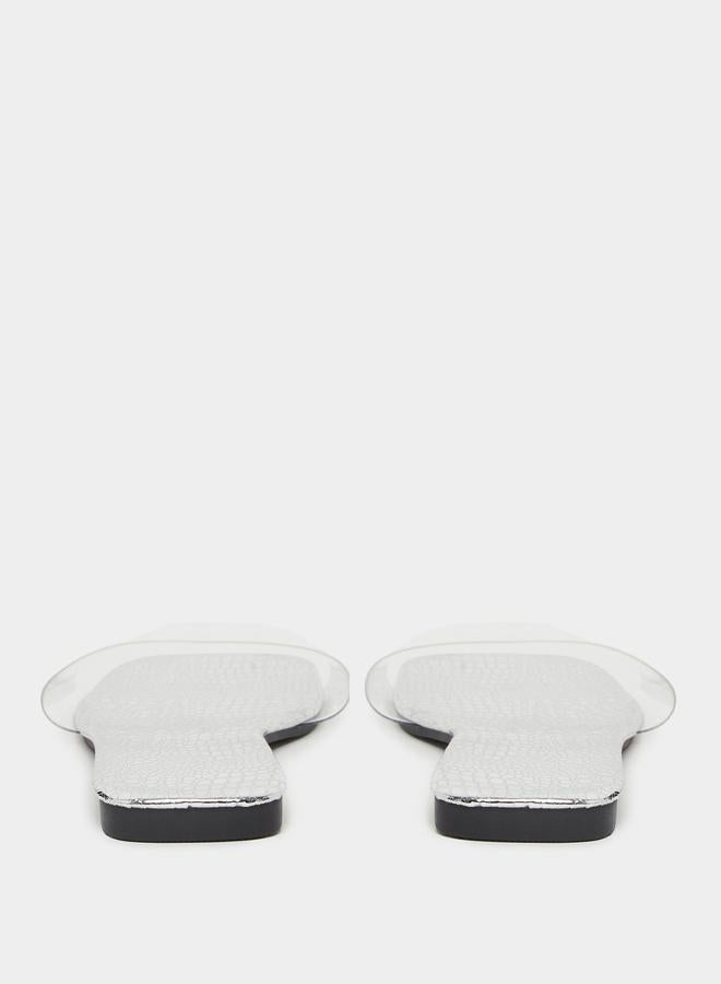 Take Two Transparent Vamp Flat Sandals - Image 4