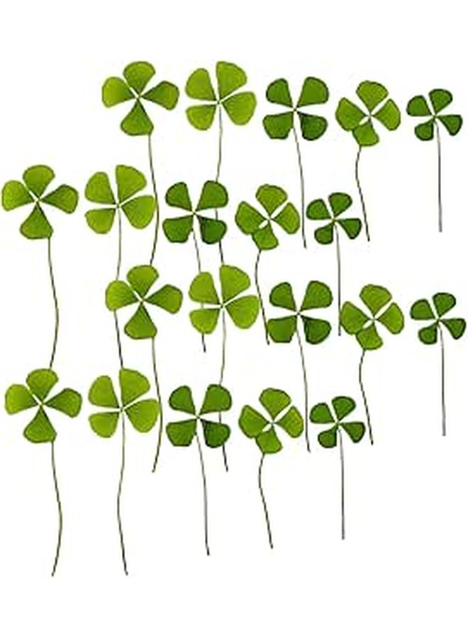 24pcs Natural Dried Pressed Four Leaf Clover Lightweight Green Craft Material for DIY Scrapbooking Resin Art and Handmade Keepsakes - Image 1