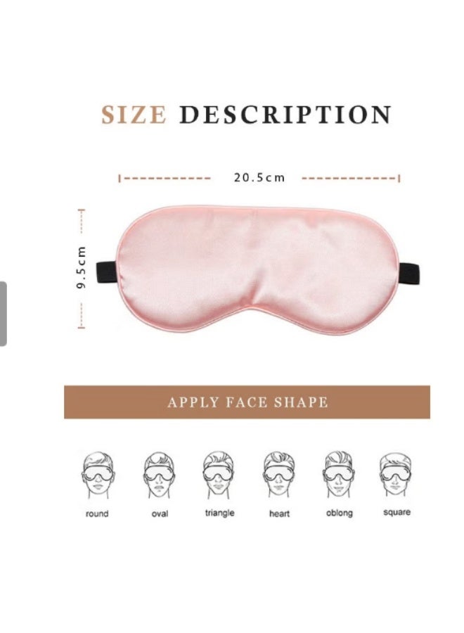 3 Pcs Silk Blackout Sleep Masks, Eye Mask for Sleeping with Adjustable And Elastic Straps( Black, Pink and Blue) - Image 2