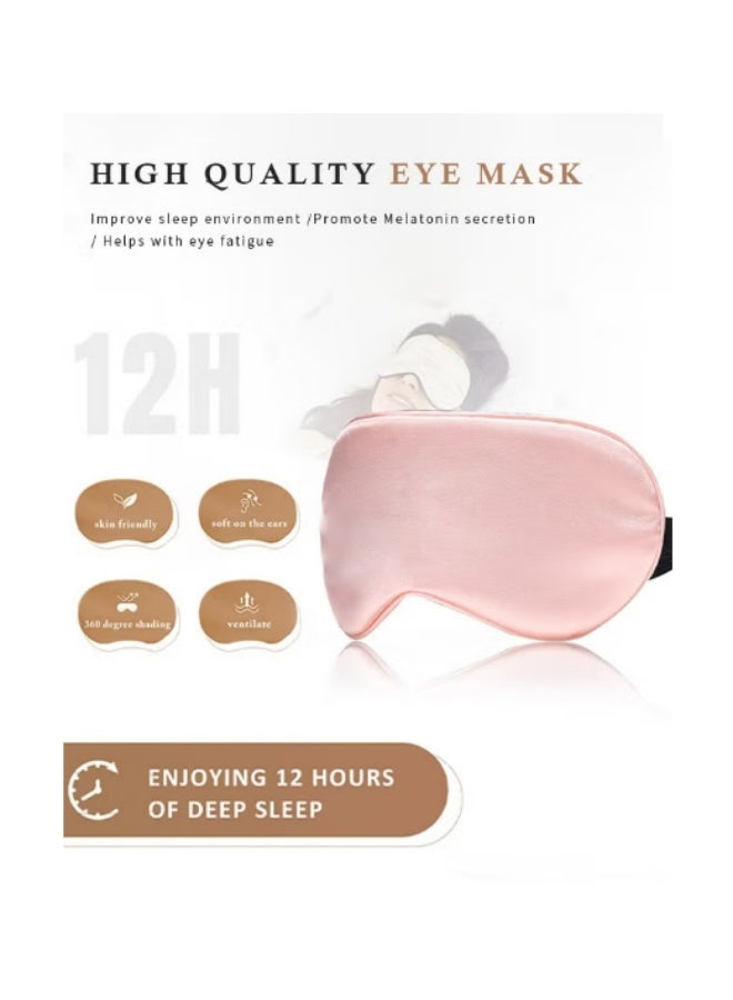 3 Pcs Silk Blackout Sleep Masks, Eye Mask for Sleeping with Adjustable And Elastic Straps( Black, Pink and Blue) - Image 5
