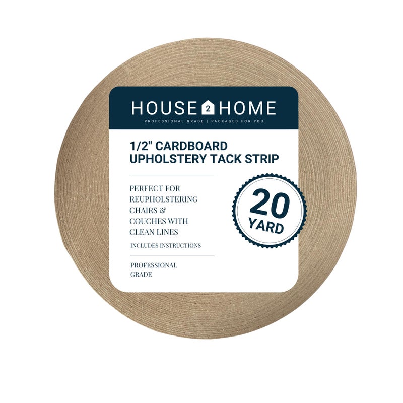 House2Home Upholstery Tack Strip 12 Inch x 20 Yard Roll Great for Making Professional Edges on Furniture Couch Chair and Sofa Includes Instructions