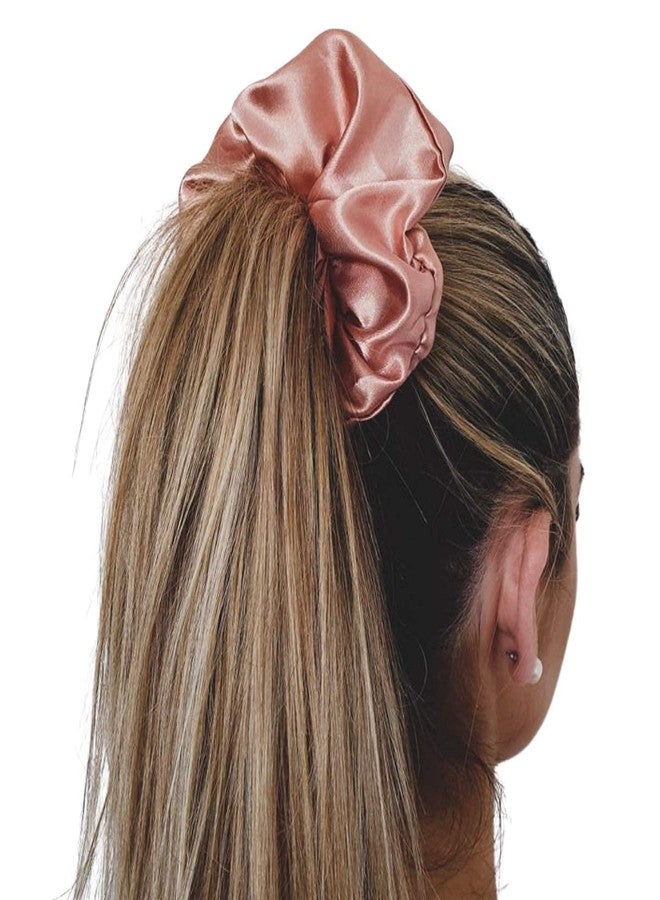 اي اب تاون شيك ربطات شعر ساتان كبيرة الحجم للنساء والفتيات، تمنع تجعد الشعر، وتثبت الشعر أثناء النوم، وربطات شعر مطاطية كبيرة لتسريحة ذيل الحصان والكعكة، وربطات شعر لمنع التقصف (أحمر) - Image 5
