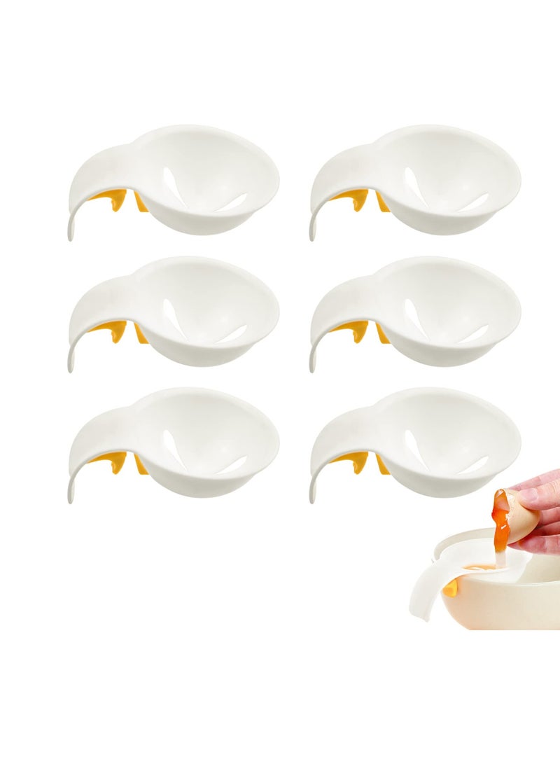 SYOSI Egg Separator, 6 Pack Yolk Filter Egg Splitter, Egg Separator Clip-on Bowl, Egg Whites Filter Divider Egg Separator Tool, Kitchen Baking Gadget for Cooking Baking (White) - Image 1