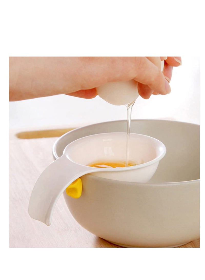 SYOSI Egg Separator, 6 Pack Yolk Filter Egg Splitter, Egg Separator Clip-on Bowl, Egg Whites Filter Divider Egg Separator Tool, Kitchen Baking Gadget for Cooking Baking (White) - Image 2