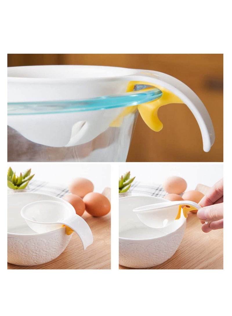 SYOSI Egg Separator, 6 Pack Yolk Filter Egg Splitter, Egg Separator Clip-on Bowl, Egg Whites Filter Divider Egg Separator Tool, Kitchen Baking Gadget for Cooking Baking (White) - Image 4