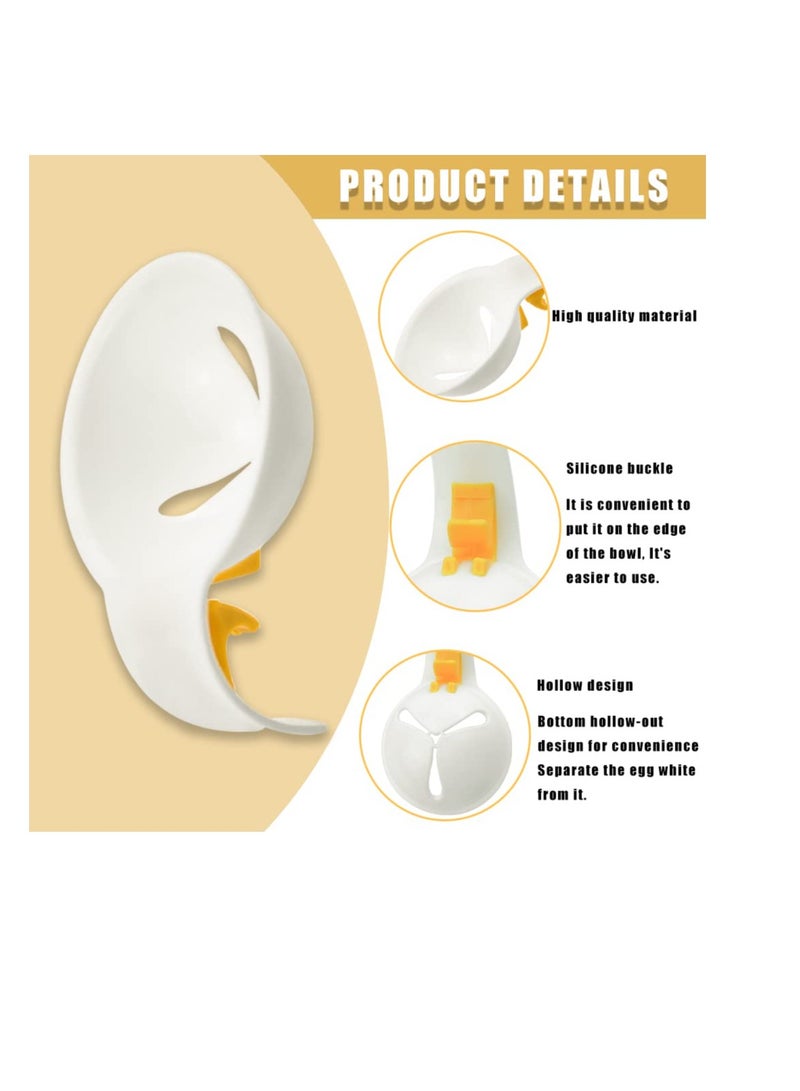 SYOSI Egg Separator, 6 Pack Yolk Filter Egg Splitter, Egg Separator Clip-on Bowl, Egg Whites Filter Divider Egg Separator Tool, Kitchen Baking Gadget for Cooking Baking (White) - Image 3