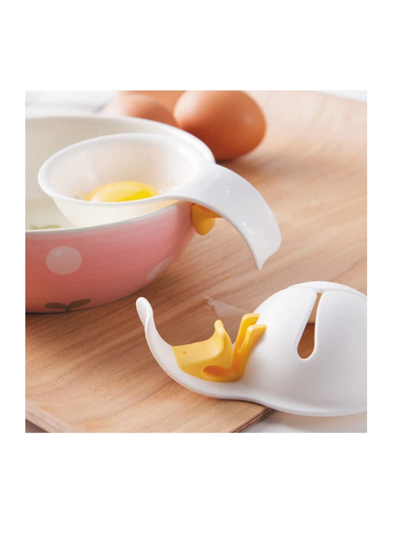 SYOSI Egg Separator, 6 Pack Yolk Filter Egg Splitter, Egg Separator Clip-on Bowl, Egg Whites Filter Divider Egg Separator Tool, Kitchen Baking Gadget for Cooking Baking (White) - Image 5