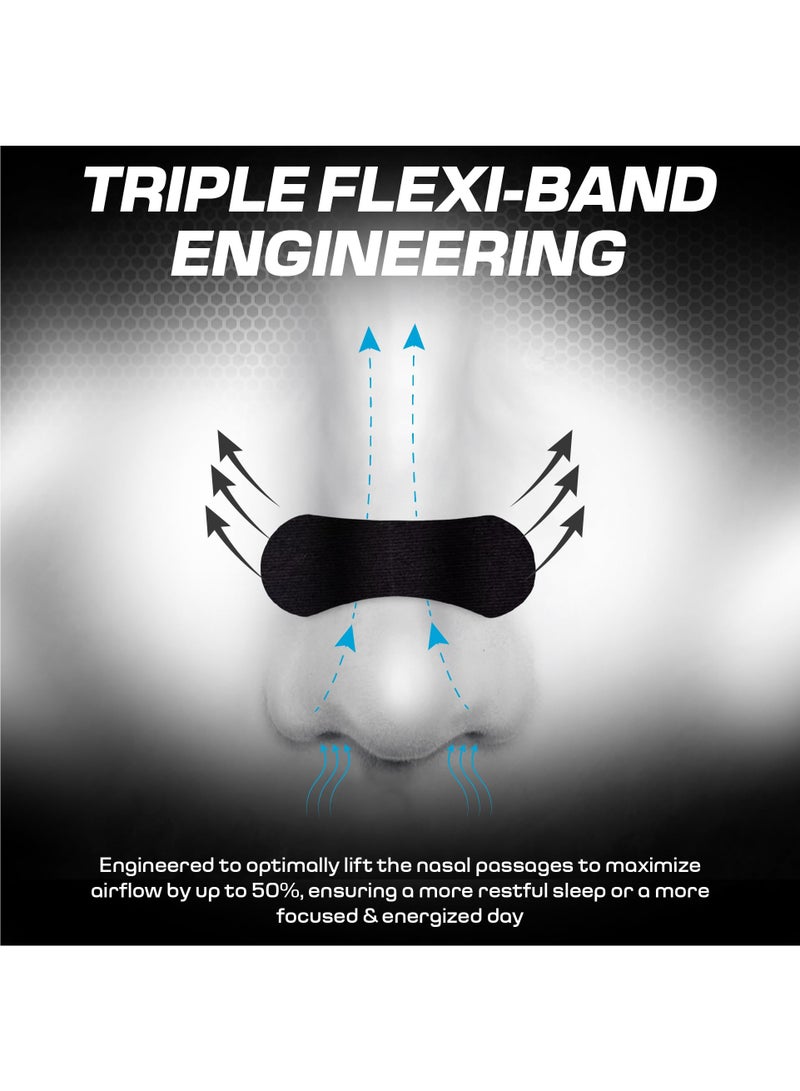 Performance Nose Strips for Breathing (30 Count) - Oil & Sweat Proof Adhesive - Athletic Nasal Strips for Snoring & Sleeping - Black, Wide, Universal Fi - Image 5