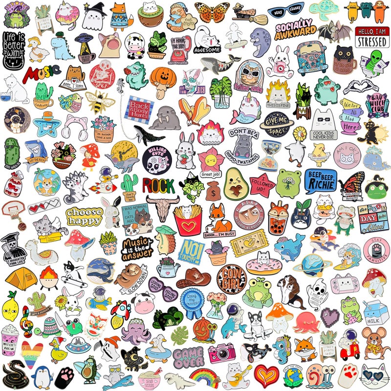 SINCCO 20/40/50 Pcs Cute Enamel Backpack Pins, Funny Anime Enamel Lapel Pins Bulk Set Cool Brooch Button Pins Badge Aesthetic for Backpacks, Bag, Jacket, Kids, Girls, Festival Present (Style 20) - Image 1
