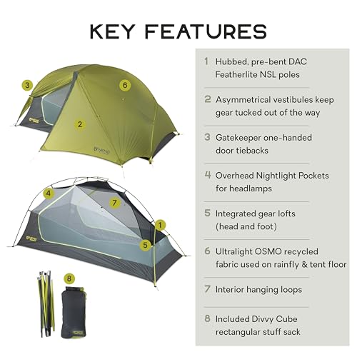 NEMO Equipment Dragonfly OSMO Ultralight Backpacking Tent - 2-Person - Birch Bud/Goodnight Gray - Image 2