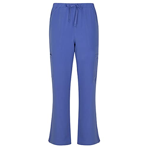 Natural Uniforms Women's Cool Stretch V-Neck Top and Cargo Pant Set (Ceil Blue, Large) - Image 4