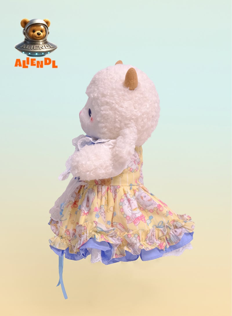 ALIENDL Stubborn Sheep –Plush Sheep Stuffed Animal Toy for Baby Kids, Soft Cute Sheep Dress Doll Gift Set with Removable Clothes & Pouch, Sweet Gift for Kids, Girls, Friends & Couples - Image 3