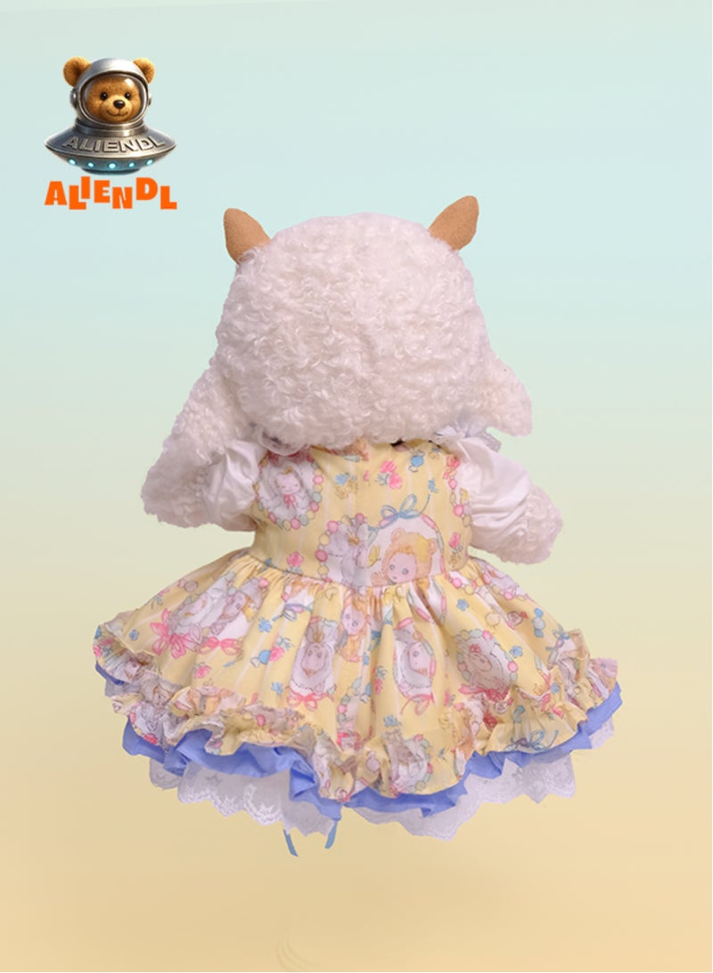ALIENDL Stubborn Sheep –Plush Sheep Stuffed Animal Toy for Baby Kids, Soft Cute Sheep Dress Doll Gift Set with Removable Clothes & Pouch, Sweet Gift for Kids, Girls, Friends & Couples - Image 4