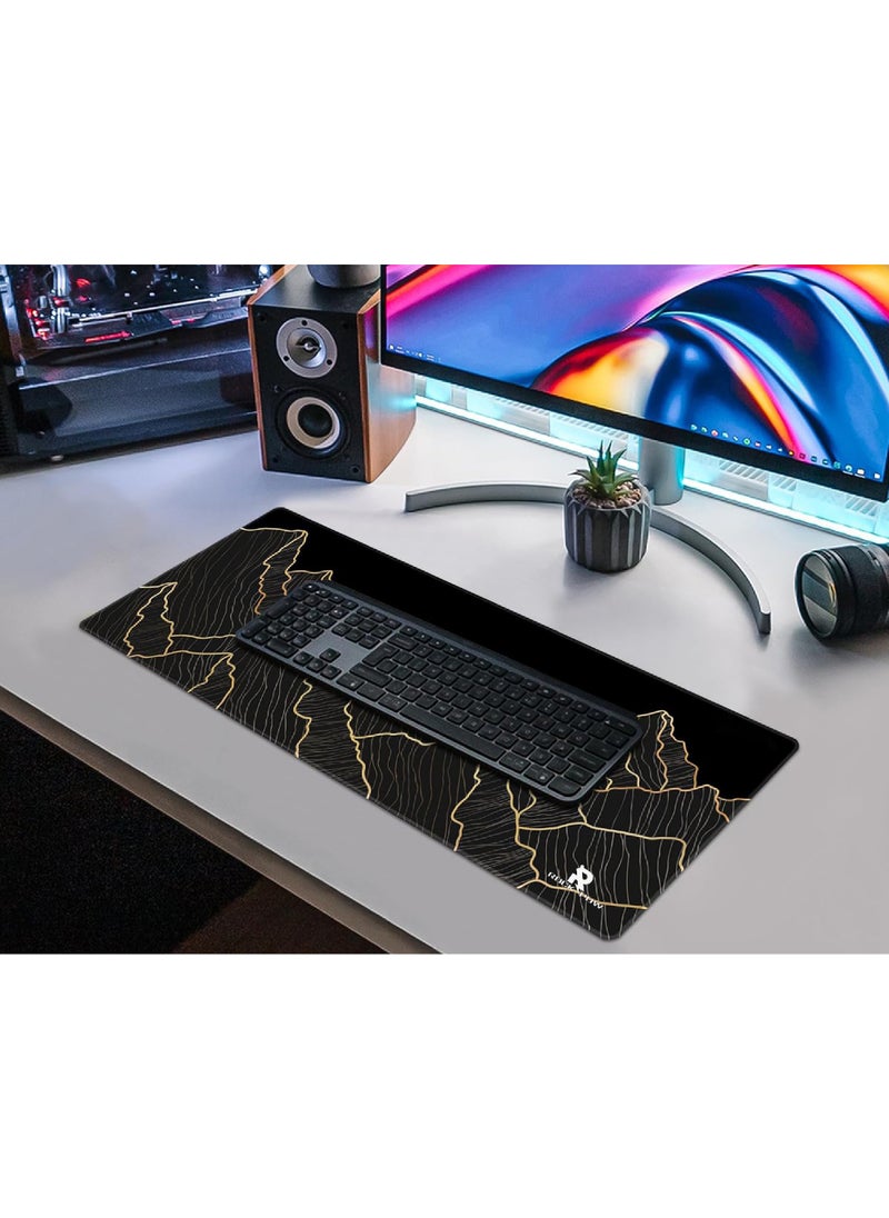 Rock Pow - Gaming Mouse Pad XL,Anti-Skid Mousepad Large Keyboard Mouse Pad Desk Mat with Stitched Edges 800x300mm - Image 1