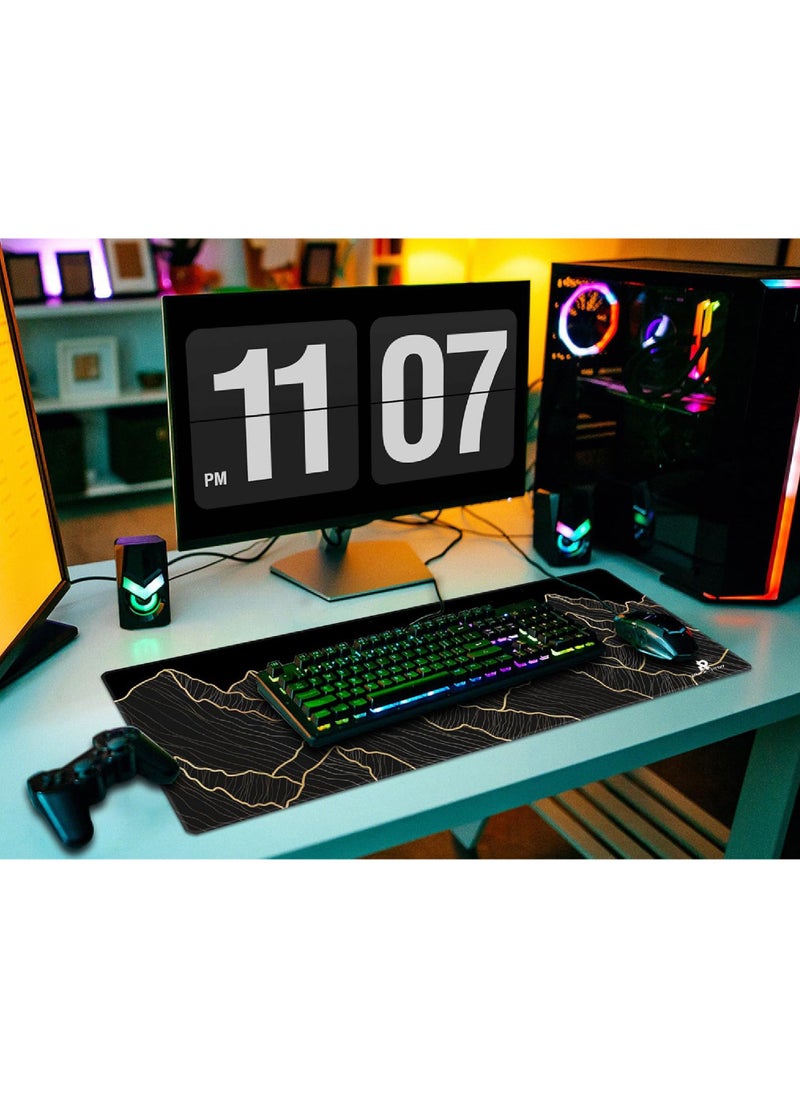 Rock Pow - Gaming Mouse Pad XL,Anti-Skid Mousepad Large Keyboard Mouse Pad Desk Mat with Stitched Edges 800x300mm - Image 1