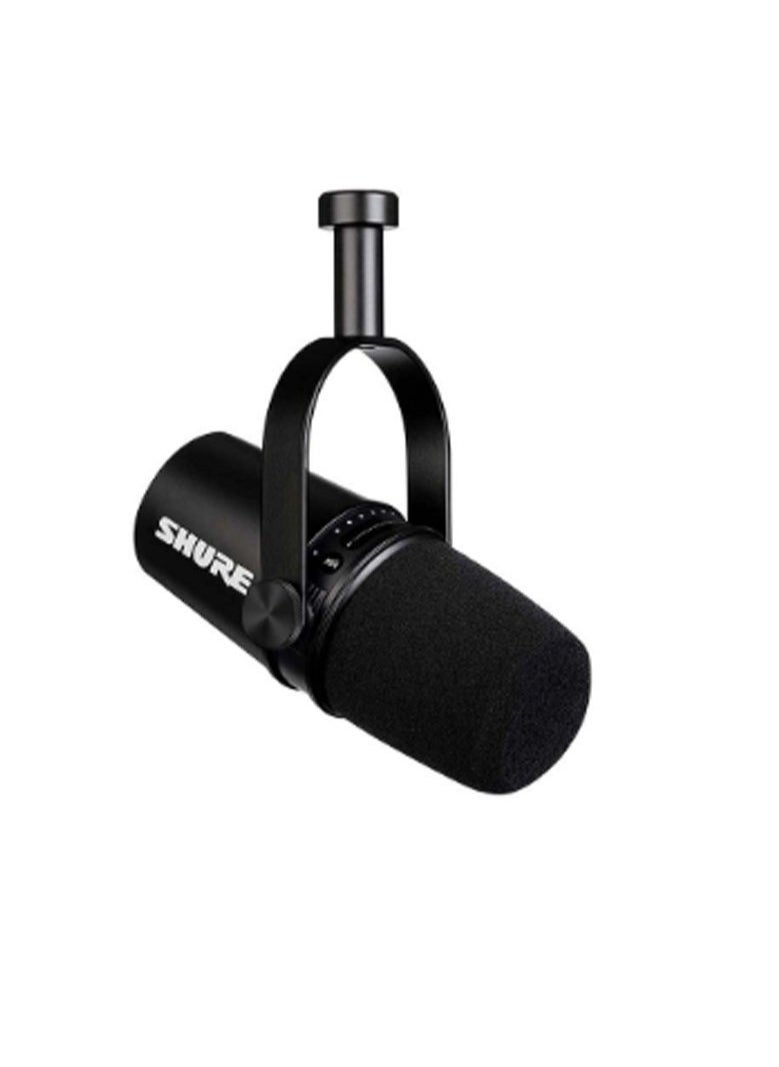 Shure - USB Podcast Microphone For Podcasting MV7-K Black - Image 1