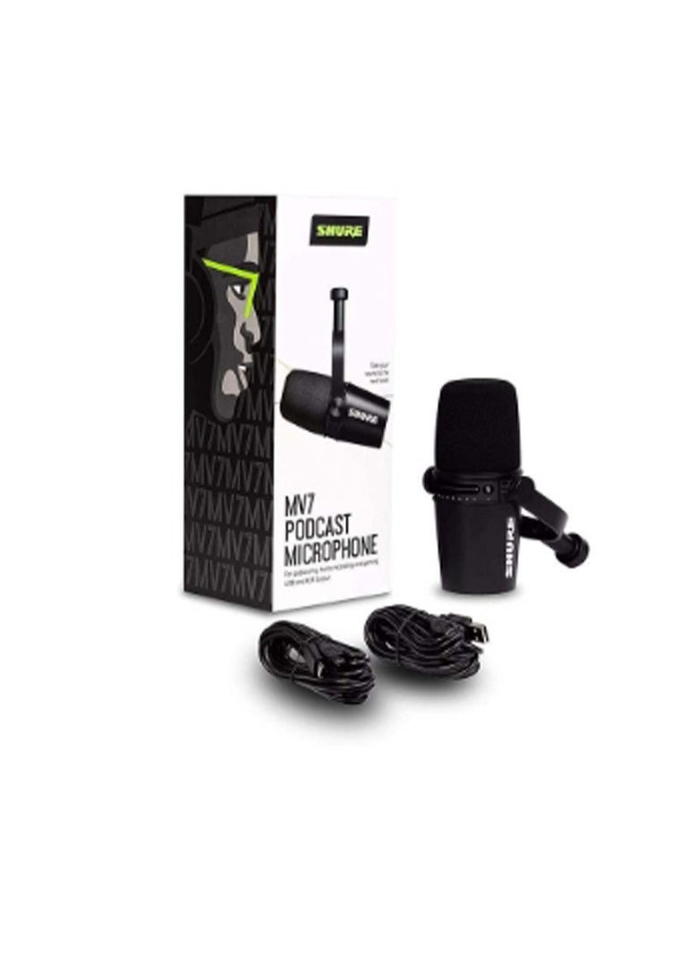 Shure - USB Podcast Microphone For Podcasting MV7-K Black - Image 1