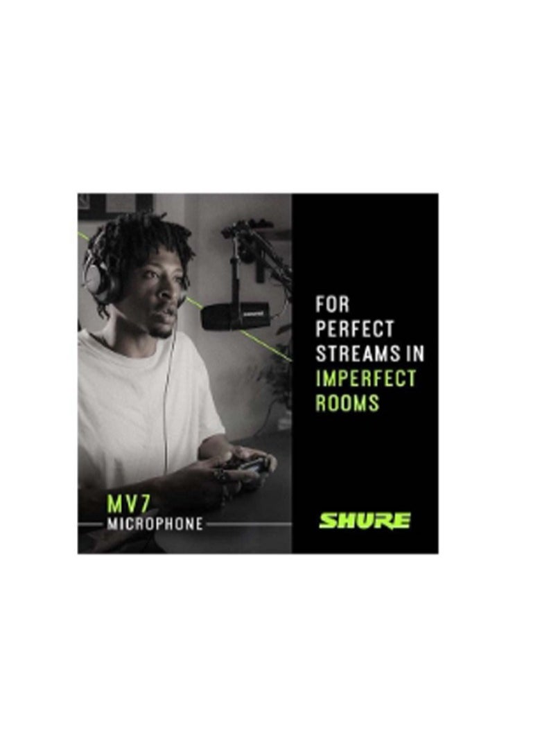 Shure - USB Podcast Microphone For Podcasting MV7-K Black - Image 1